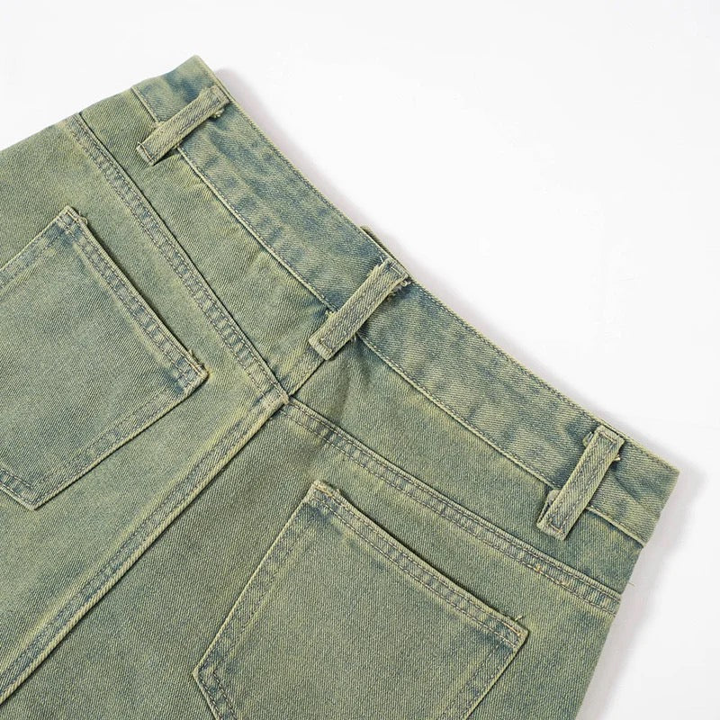 Leah Distressed Green Skirt