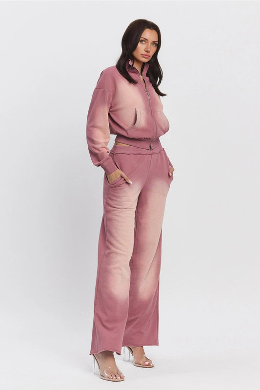 Pink Washed Effect Tracksuit