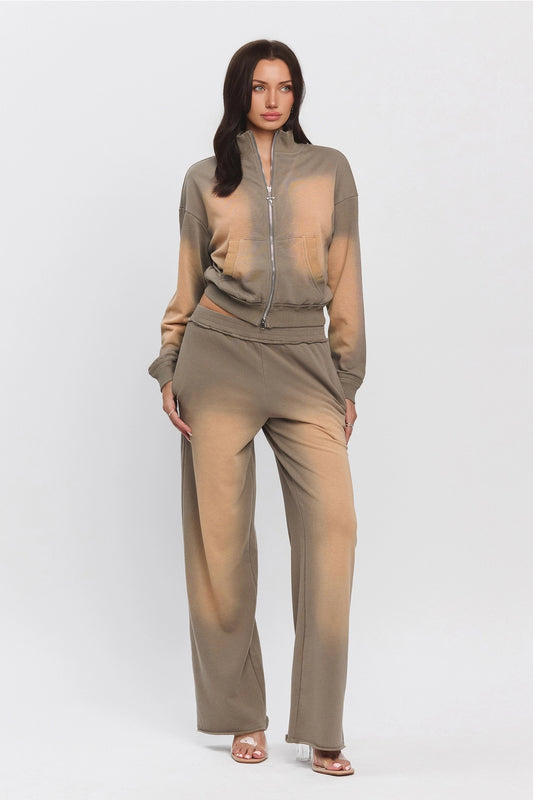 Sand Washed Effect Tracksuit